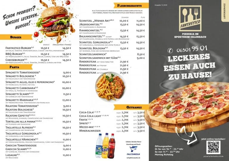 Fantastico Seite 1 Speisekarte